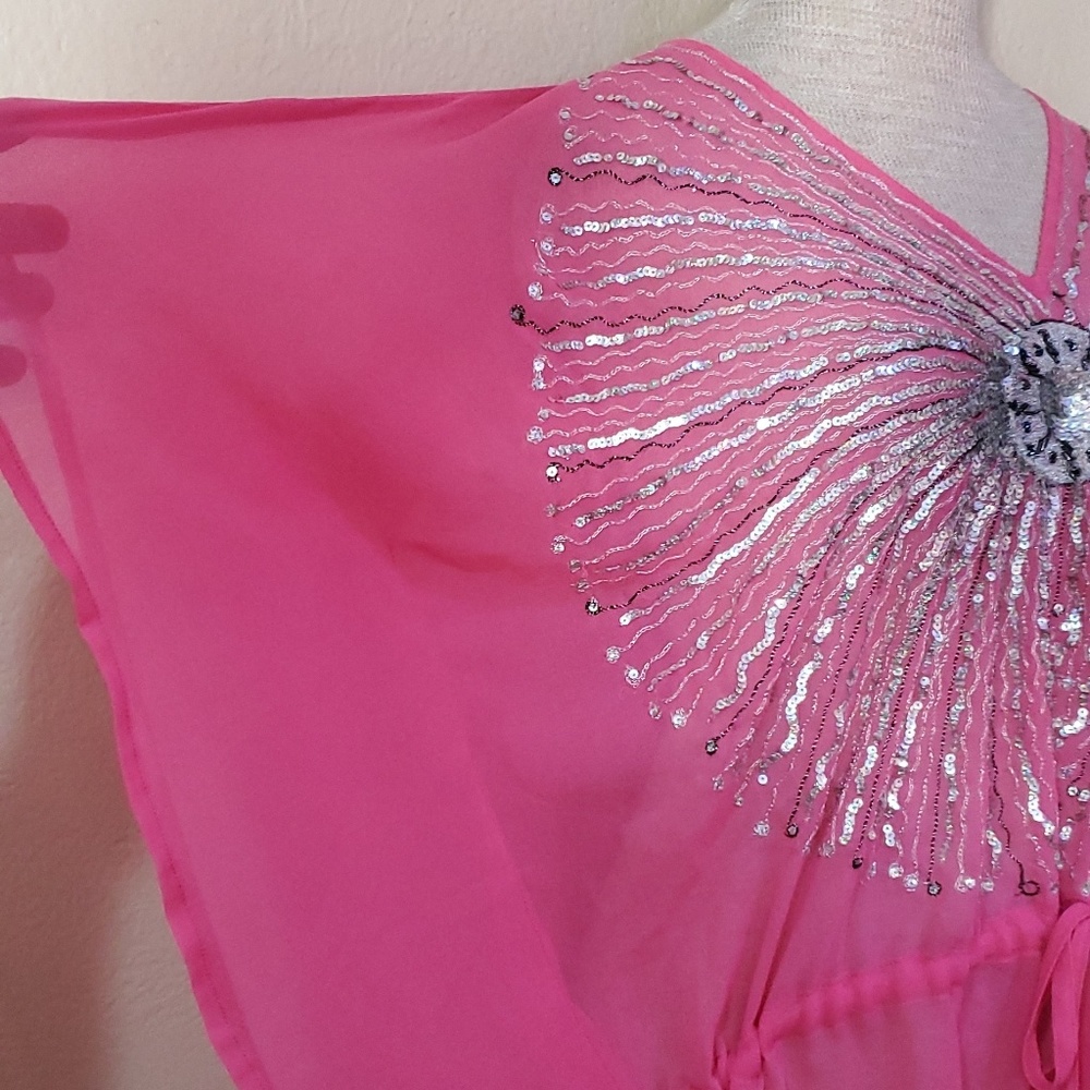 Moda international silver pink blouse S - Picture 4 of 5